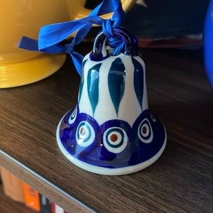 Polish pottery bell ornament